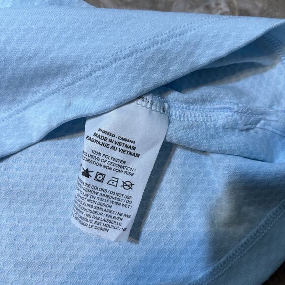 Nike Polo Shirt Womens XL Light Blue Zip Collar Short Sleeve Golf Tennis BV0227 - Picture 9 of 10